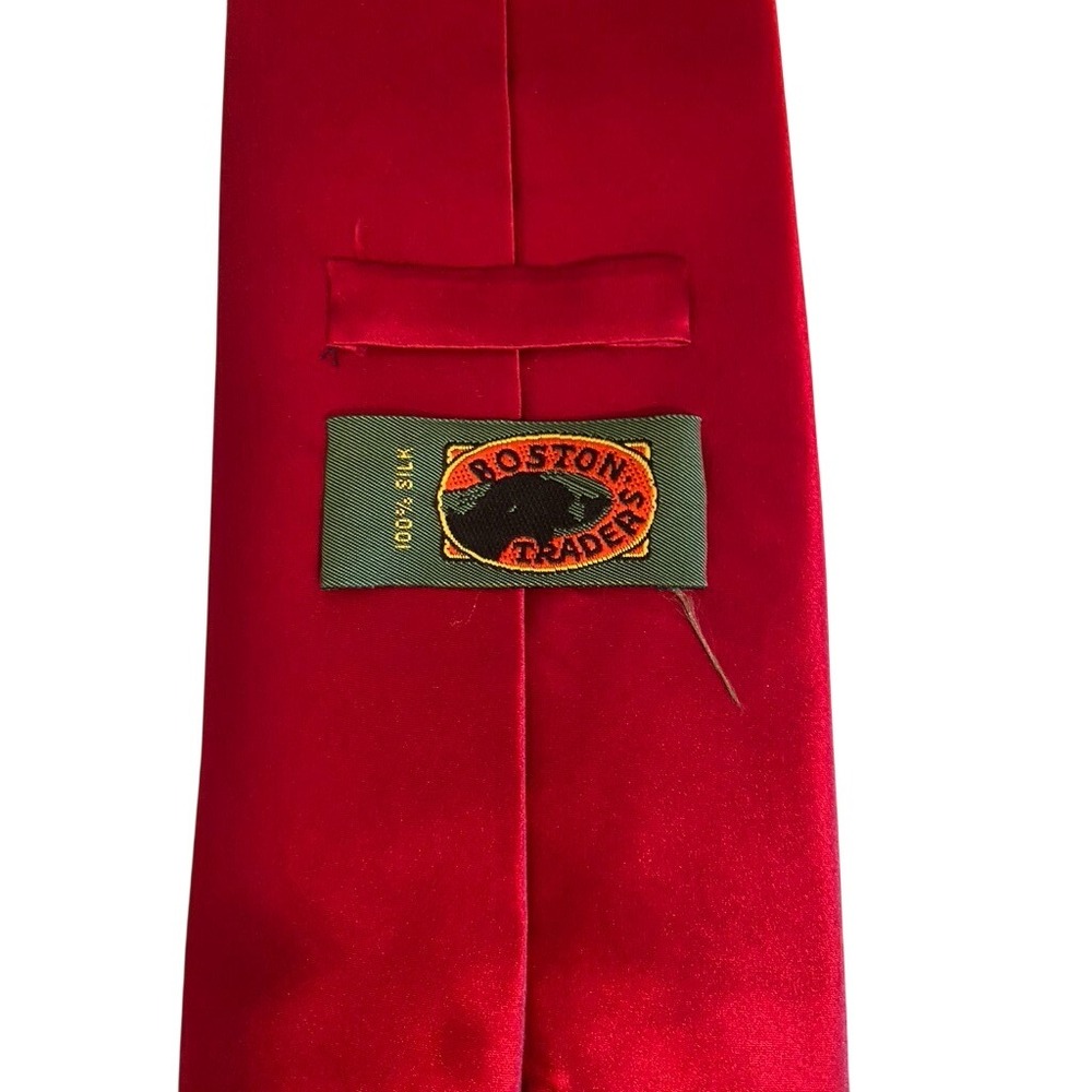 Boston Traders Mens Red Silk Necktie Solid Classic Formal Business Tie